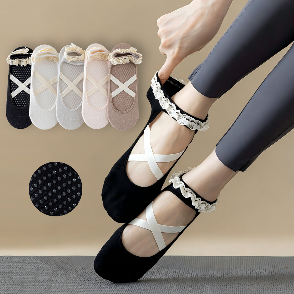Pilates Yoga Hose - Meias de pilates com renda, meias