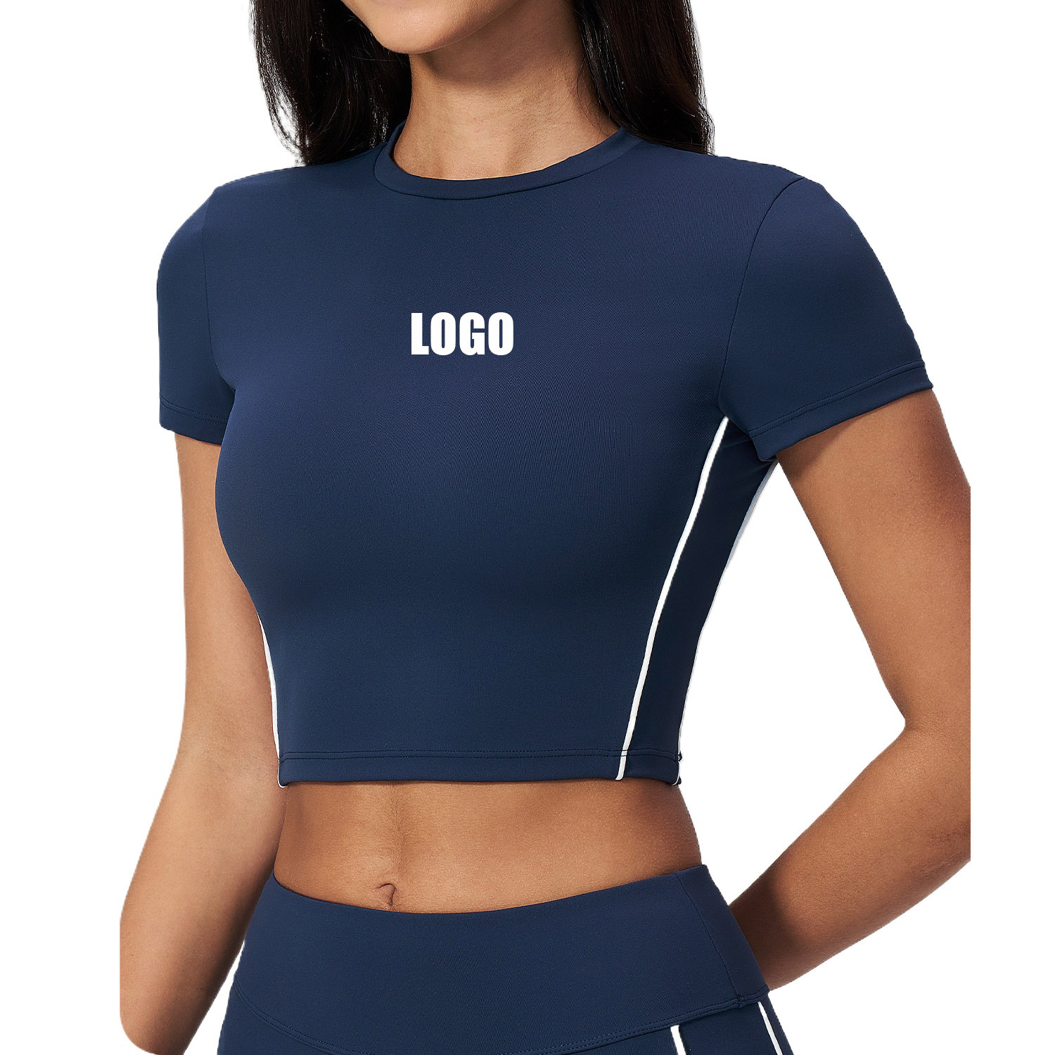 Pilates Yoga Logo - Camiseta de ioga curta e justa
